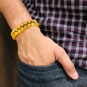 Natuurlijke citrien armband, gele citrien edelsteen armband, helende kristallen armband, armband mannen en vrouwen, armband cadeau geld aantrekken