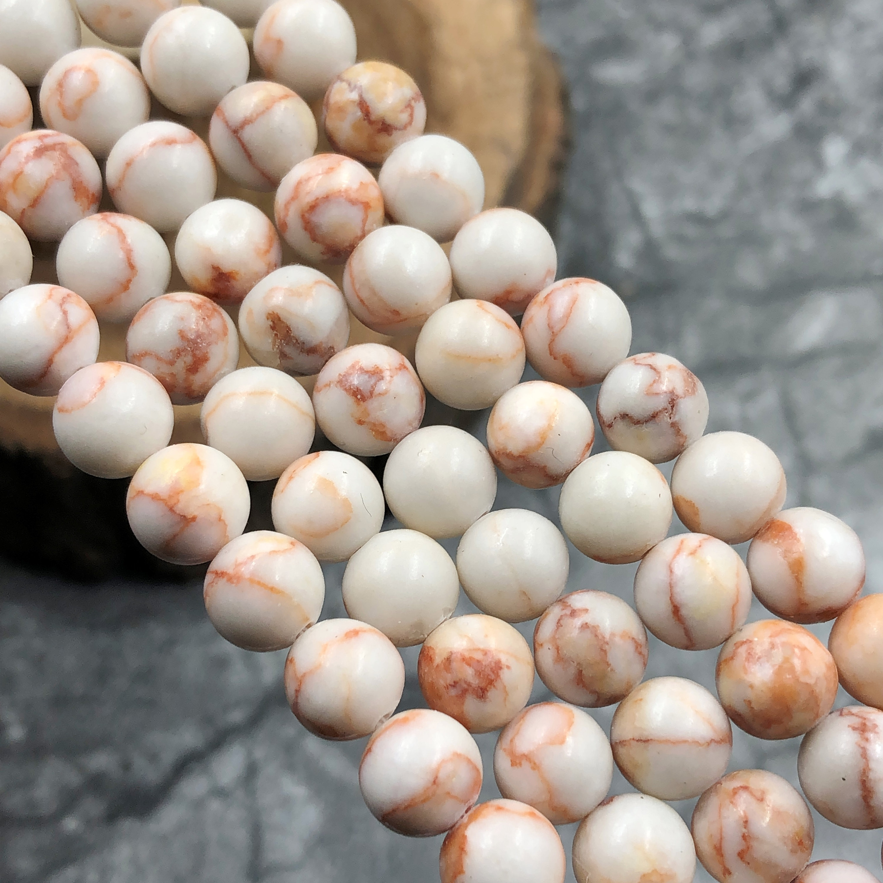 Perline Di Diaspro Rosso Naturale Per La Creazione Di Gioielli - Foto 4