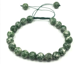 8 mm boomagaatarmband: verstelbare edelsteen, uniseks armband voor cadeau