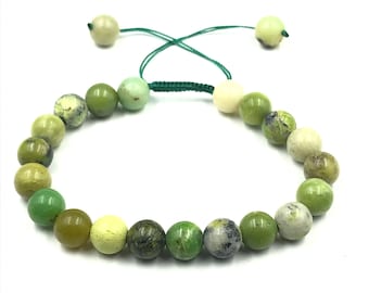 Chrysoprase Gemstone Bead Bracelet: Adjustable Bracelet For Men & Women
