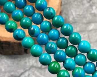AAA Chrysocolla Gemstone Beads: 6 & 8mm Round, 7.5/15 Inch Strand