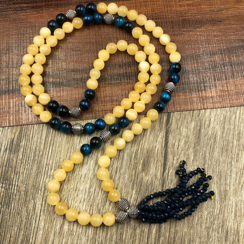 Natural Jap Mala Necklace Handmade Gemstone 108+1 Beads Mala Jewelry Customized shops Mala Necklace Beautiful Jap Mala Long Necklace For Gift