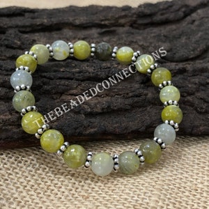 Serpentine Bracelet, 8mm Beaded Bracelet, Natural Serpentine A Stone Bracelet, Chakra Bracelet, One Strand Stretchy Bracelet, Gift For Her