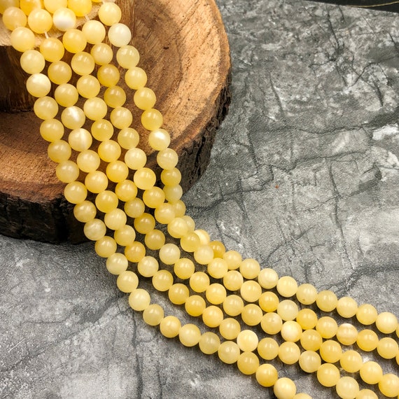 天然ハニーカルサイトビーズ：6 mmと8 mmのラウンドジェムストーン