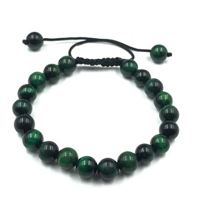 Green Tiger Eye Bracelet: Healing Crystal, Adjustable Gemstone