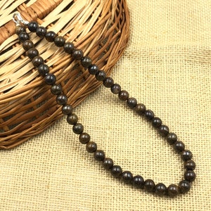 Natural Bronzite Necklace, Brown Beaded Necklace, Handmade Necklace, Gift for Her, Healing Stones, Balancing Necklace, Thanksgiving Gift