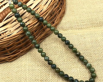 Collana Giada Fatta A Mano Collana In Giada Naturale Verde Con Perline Rondelle Sfaccettate 2x4 Mm - Lunghezza 18'' - Gioiello Elegante E Naturale Rondelle Inox - Foto 9