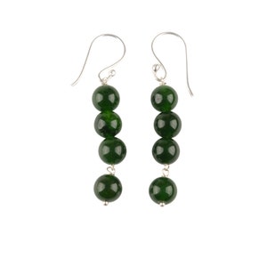 Green Jade Earrings, 925 Sterling Silver Earrings, Drop & Dangle Earring, Light Weight Earrings 2.18&quot;, Earrings For Women, Thanksgiving Gift