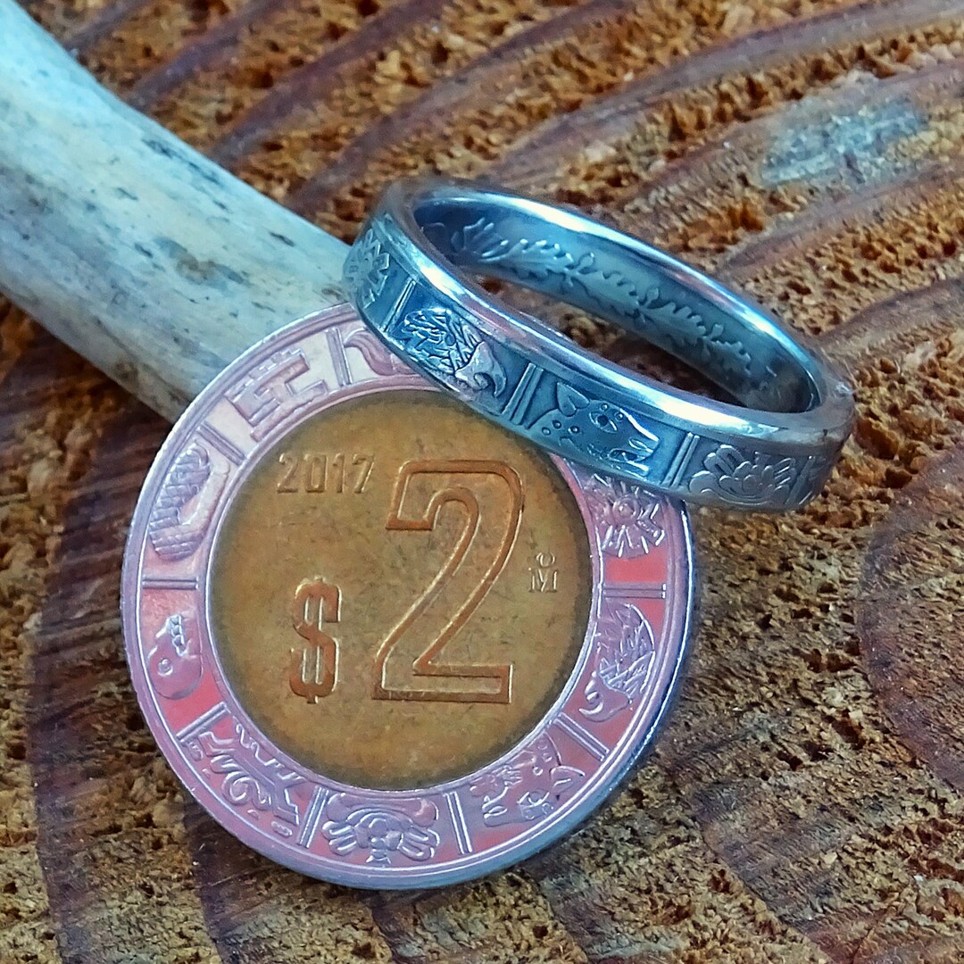 Menico Rings 2 Peso Ring From Mexico - Etsy