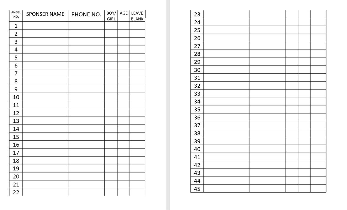 Angel Tree Tags / Giving Tree Info Cards / Gift Exchange / Toy Etsy