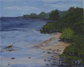 Mangroves (Anclote Gulf Park, Holiday, FL) - original acrylic painting, on gallery wrapped canvas (Frame not included)