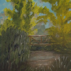Sawgrass Lake - original plein air acrylic painting on 9 X 12 inch wrapped canvas, unframed