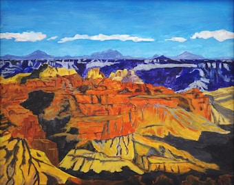 North Rim, Grand Canyon - original acrylic painting on 20X 16 inch canvas board, unframed.