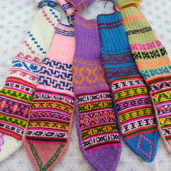 Hand knitted wool socks, traditional, craft, India, ethnic, warm, cosy, handmade, gift
