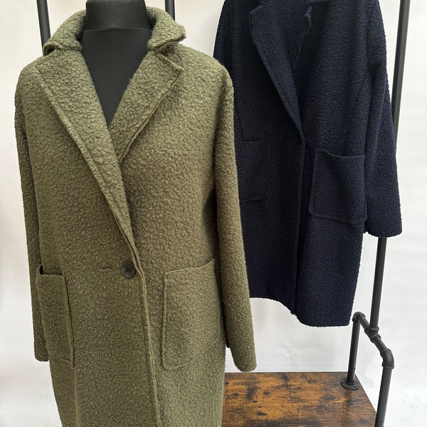 Manteau trois-quarts en peluche