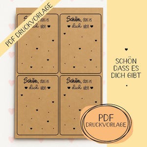 Sjabloon PDF leuk dat je bestaat portretformaat direct downloaden cadeaubon cadeau-idee Raysin Keraflott