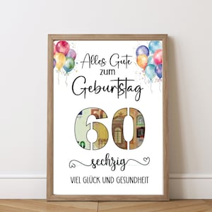 Geldgeschenk 60.Geburtstag, Papier, Bild, digitale Datei, Sofortdownload
