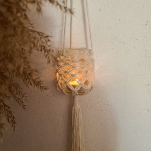 Outdoor decor Macrame hanging lamp Small lantern Garden decor Macrame decor Modern macrame Farmhouse decor Lake house decor Coastal decor image 4