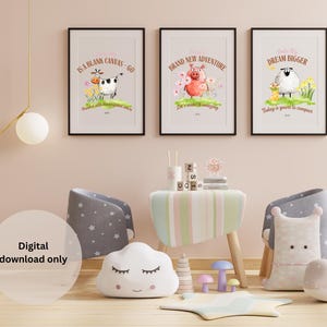 3er Set druckbare Wand Kunst positive Kinder Zitate für das Aufwachen glücklich jeden Tag glücklich