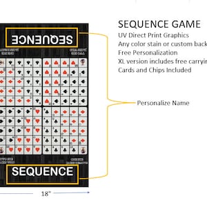 Sequence Board XL Game 18" x 30"- Free Case Unlimited Design Options