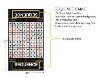 Sequence Board XL Game 18" x 30"- Free Case Unlimited Design Options