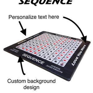 Sequence Board Game 23.5” x 23.5"- Unlimited Design Options