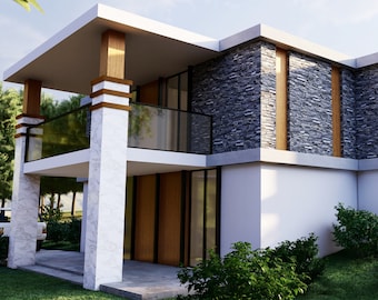 Tiny House Plan | 2 bedroom 1.5 bathroom | 2 Story |  PDF File (Imperial+Metric Units)