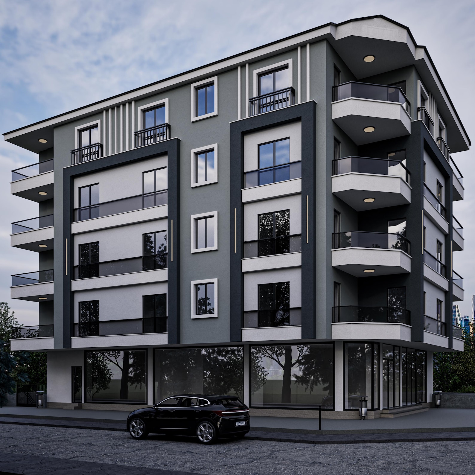 5-story Apartment Building Plan: 12 Flats 2 Shops Plan. - Etsy
