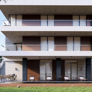 Plan de maison moderne | Plan d'étage de 5 chambres et 6 salles de bains | 3 étages | 4722 pi² | 43 pi x 52 pi | Fichier CAO gratuit