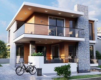 House Plan | 5 bedroom 4 bathroom | 2 Story | 2960 SQFT | CAD & PDF File (Imperial+Metric Units)