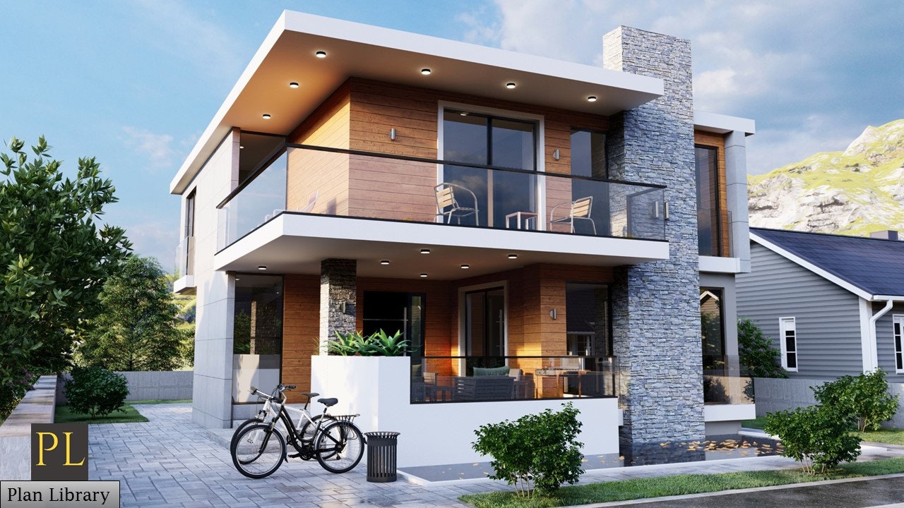 Haus Plan | 5 Schlafzimmer 4 Badezimmer | 2-Stöckig | 2960 SQFT | CAD & PDF-Datei (Imperial+Metrische Einheiten)