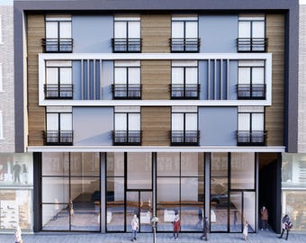 5-Story Apartment Building Plan: Modern Residence Design (PDF Files).