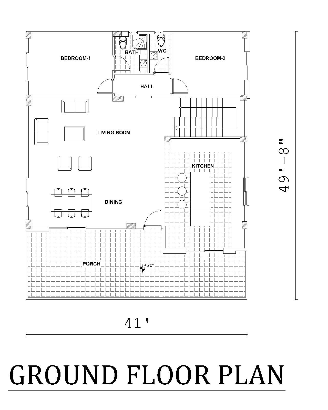 Modern 6 Bedroom House Plan: Two Story Home Design (free CAD File) - Etsy