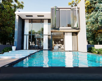 Modern 3 Bedroom House Plan: Two Story, 4750 SQFT (PDF File).