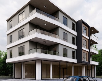 4-Story Apartment Plan: Modern Residence, 6 Flats (PDF & CAD Files)