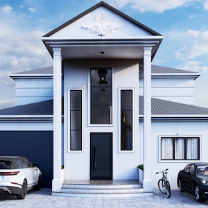 Pianta della casa / Pianta della casa con 4 camere da letto e 3,5 bagni / Progettazione della casa a 2 piani / File PDF (unità imperiali+metriche)