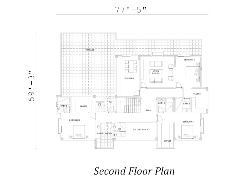Modern 4 Bedroom House Plan With Indoor Pool (free CAD File) - Etsy