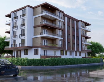 5-Story Apartment Plan: 20 Flats Modern Residence (PDF Files).