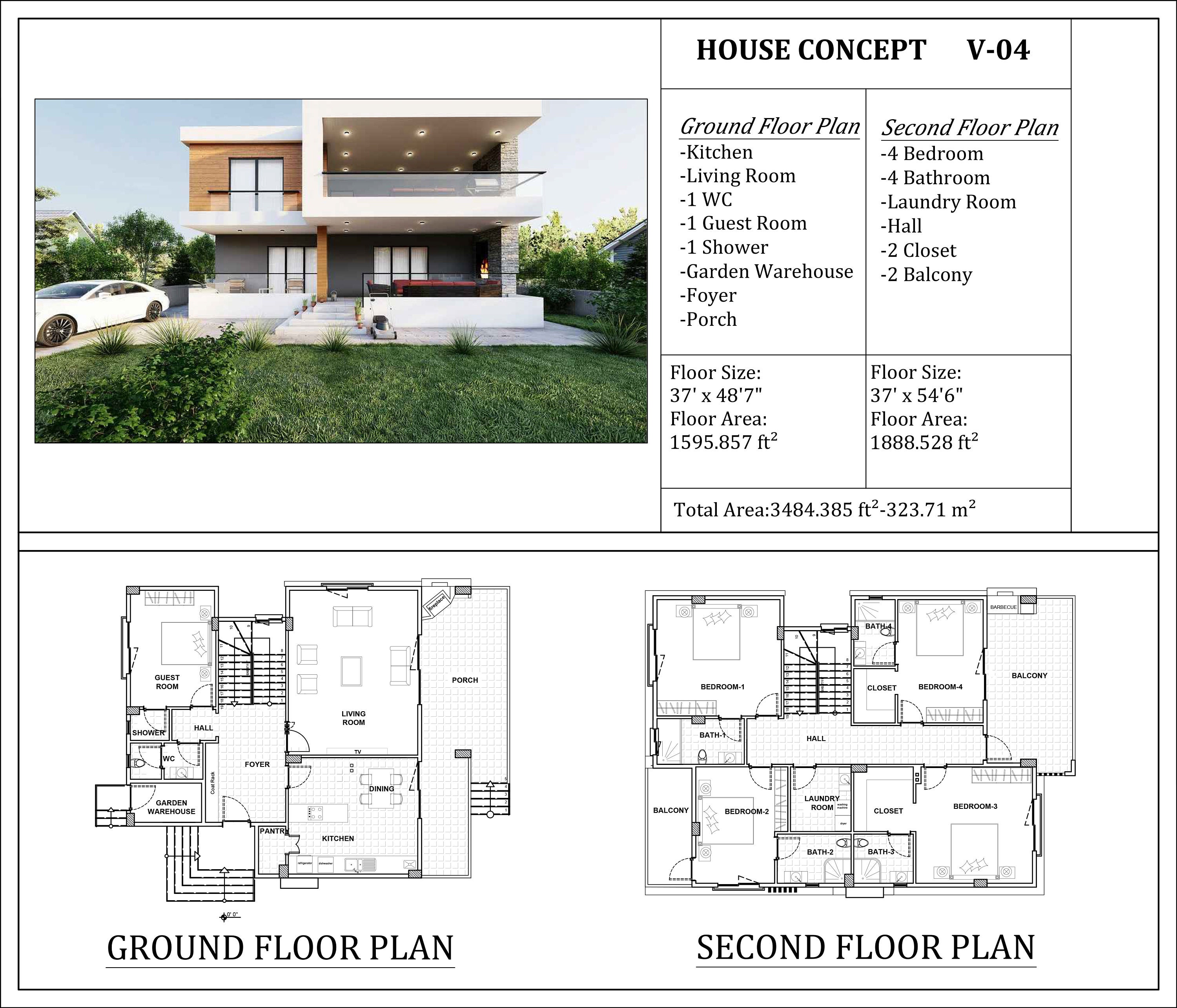 House Plan 5 Bedroom & 4 Bathroom Home Plan 2 Story House - Etsy UK