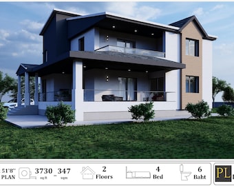Multi-Family House Plan | 4 Bedroom 6 Bathroom Home Plan | 2 Story | 3737 SQFT