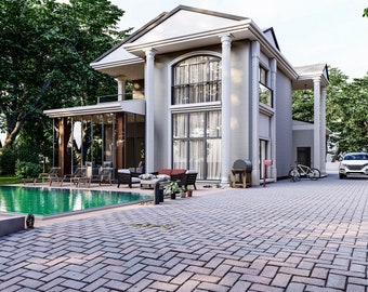 Modern 4 Bedroom House Plan: 3616 SQFT, 4.5 Bath (PDF File)