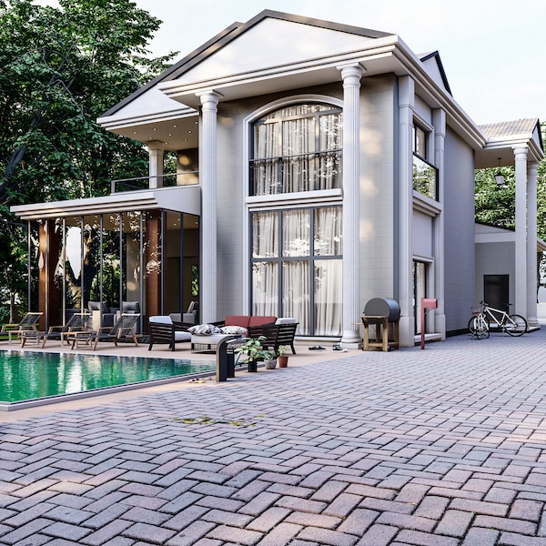 Modern 4 Bedroom House Plan: 3616 SQFT, 4.5 Bath (PDF File)