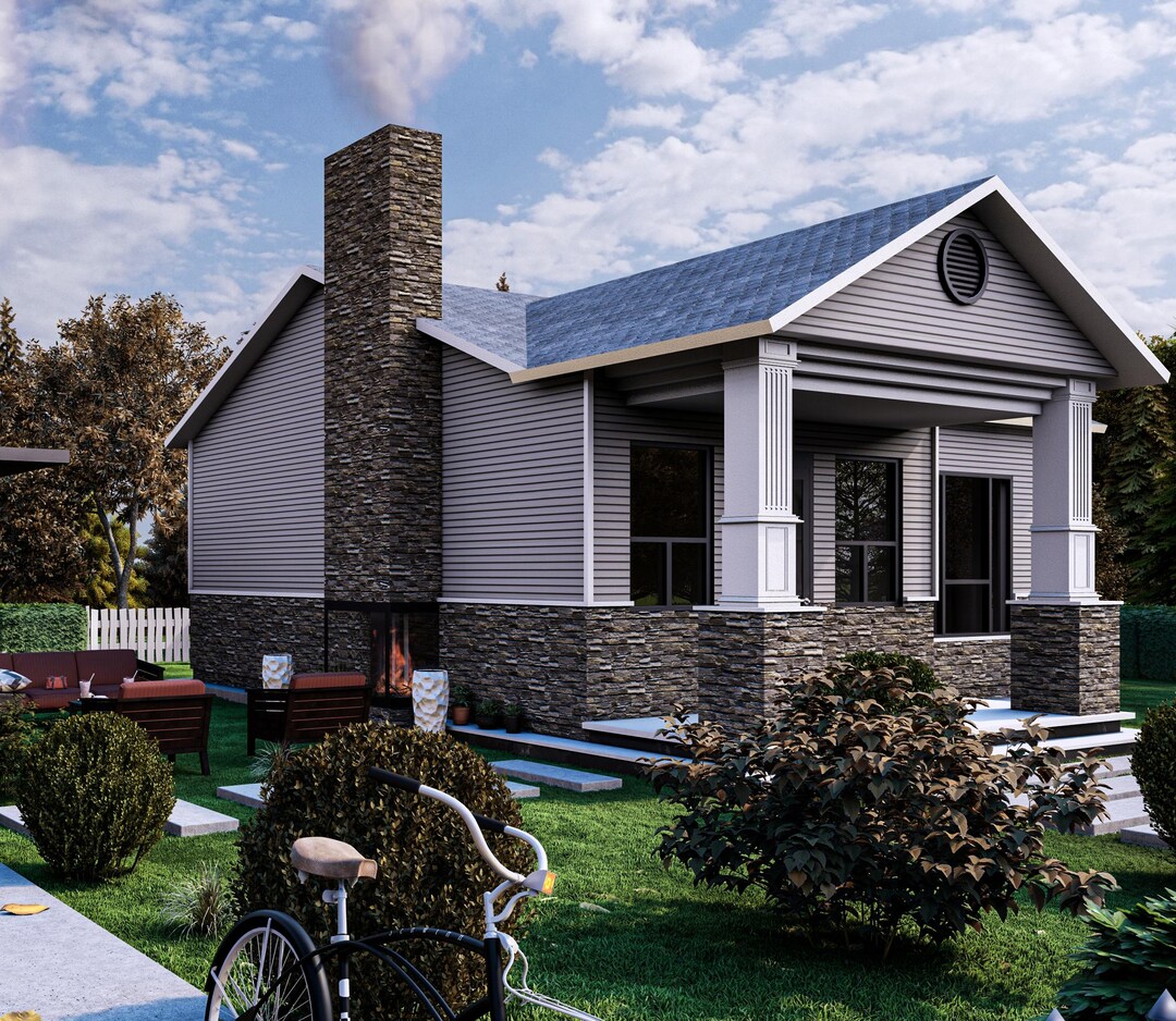 Tiny House Plan | 2 Bedroom 1.5 Bathroom | 878 SQFT | PDF File ...