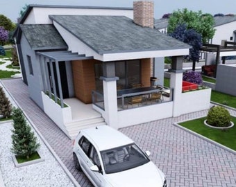 1404 SQFT Tiny House Plan: 2 Bedroom, 1.5 Bath (CAD File)