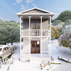 Tiny House Plan | One Bedroom | 2-Story | 770 SQFT | Printable | PDF & CAD