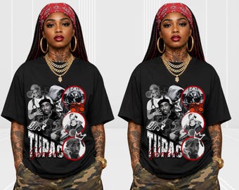 2Pac Inspired Graphic PNG | Hip Hop Legend Digital Download | Retro Rap Sublimation Design | Vintage T-Shirt PNG | Instant Download