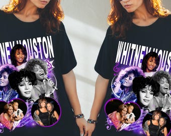 Whitney Houston Inspired PNG | Iconic Singer Digital Design | Vintage Music Graphic | Transparent Background | Digital Download
