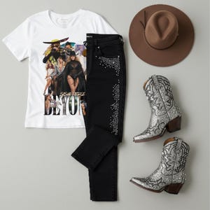 Bey PNG-Inspired Diva Collage  – Glam Western Art for Confident Women– Western Diva Aesthetic Wall Art for Confident Women PNG,,For fans of