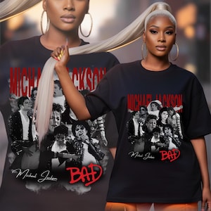 Michael Jackson BAD Tour PNG | King of Pop Retro Graphic (Digital Download)