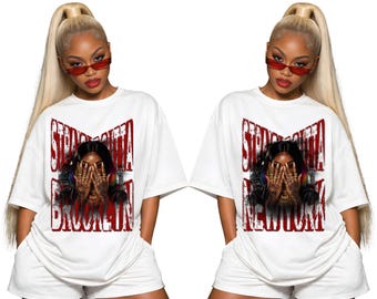 Street Queen PNG | Urban Melanin Woman Graphic | Edgy Fashion Design (Digital Download)